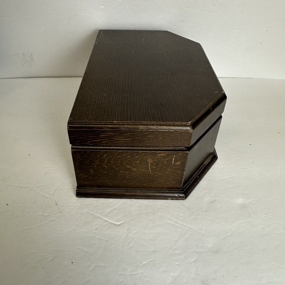 Vintage Jewelry Keepsake Necklace Box Medium Wooden Treasure Chest Storage - Picture 4 of 12